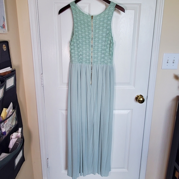 LAST CHANCE Altar'd State Mint Lace Maxi Side Slit Dress - Picture 5 of 8
